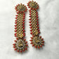 Red Lakshmi Motif Temple Earrings – Pakke Style