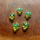 Green Lotus Kundan Hair Accessory – Traditional Enamel with Golden Ghungroo