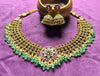 Heritage Floral Choker Necklace Set with Green Beads
