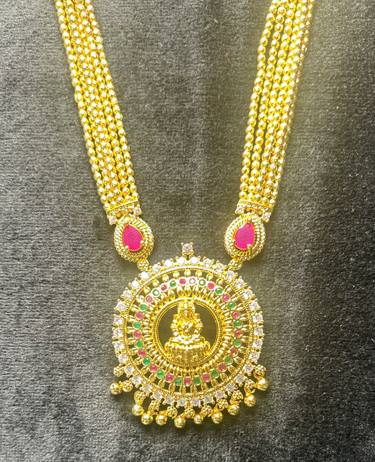 Lakshmi Temple Haar with Multistrand Gold Beads