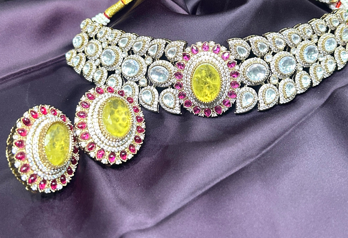 Sunstone Ruby Polki Choker Set