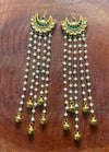 Chandbali Hair Accessory with Long Pearl Chains & Ghungroo Drops