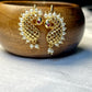 Mesh-Pattern Pearl Bugdi Earrings