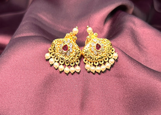 Traditional Gold-Tone Jhumka Earrings