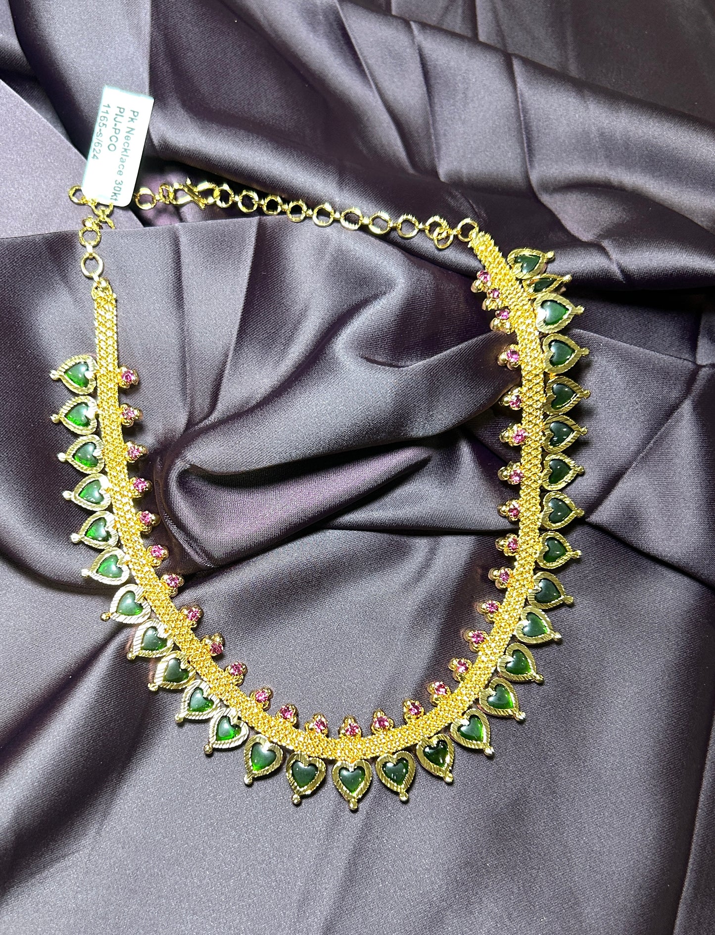 Green & Pink Heart Motif Haar