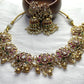 Kundan Choker Necklace Set – With Pearl Drops & Meenakari Touch