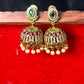 Royal Ruby & Pearl Jhumka Earrings