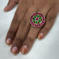 Classic Ruby–Emerald Circular Kundan Ring