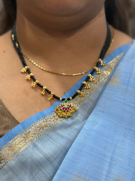 Paachi Kundan Mangalsutra with Traditional Pendant