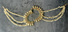 Antique Leaf Motif Ear Cuffs with Pearl Chains – Festive Heritage Design