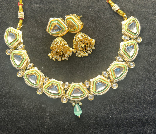 Royal Pastel Pachi Kundan Necklace Set