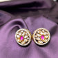 Lotus Kundan Stud Earrings