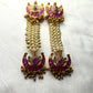 Traditional Pakke Long Earrings with Pearl Strands