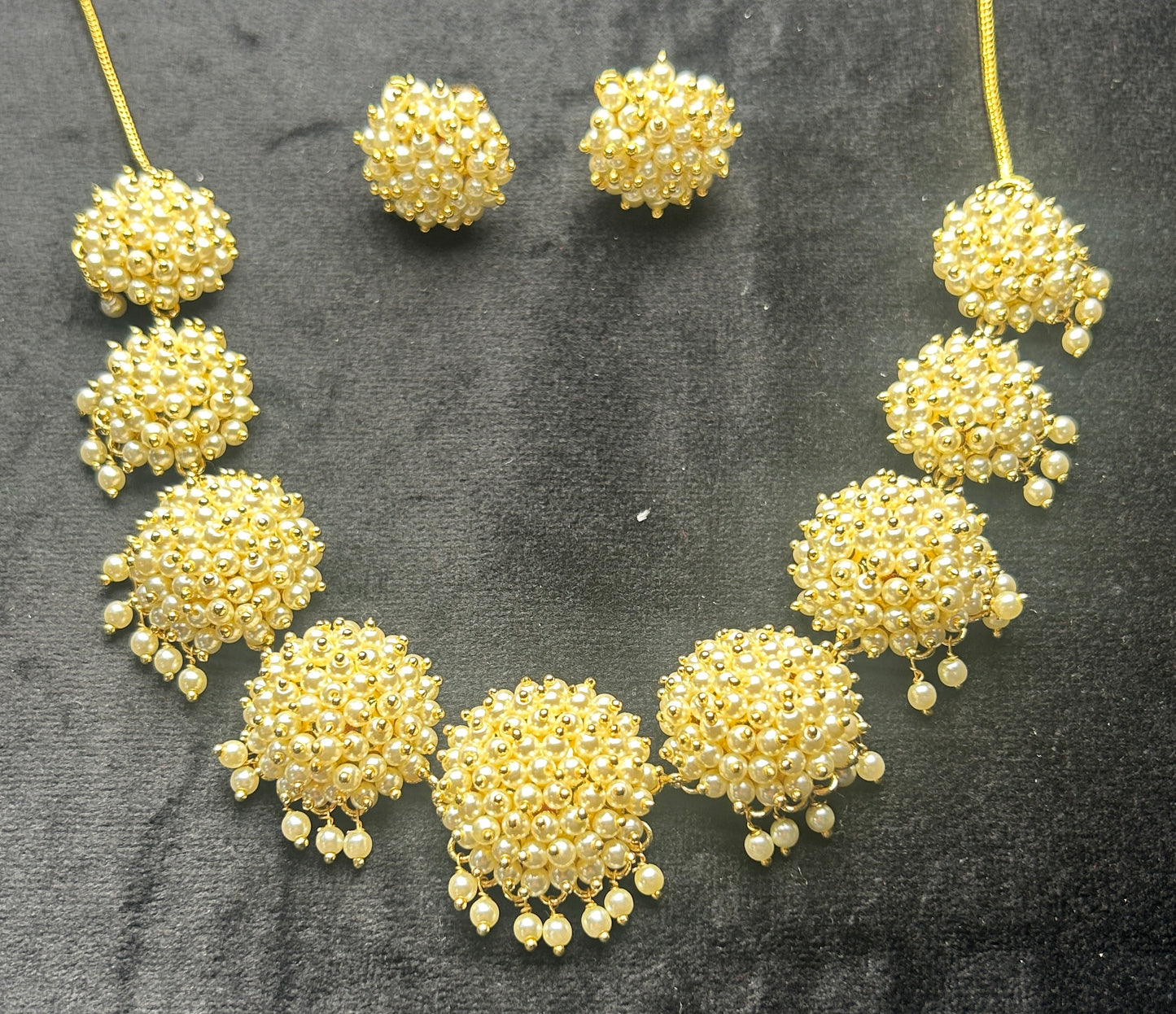 Designer Pearl Gajra Necklace Set