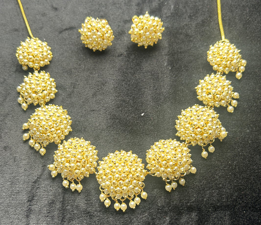 Designer Pearl Gajra Necklace Set