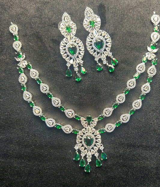 Emerald Majesty Layered Necklace Set