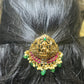 Goddess Lakshmi Temple Hair Brooch – Ruby & Emerald Bridal Edition