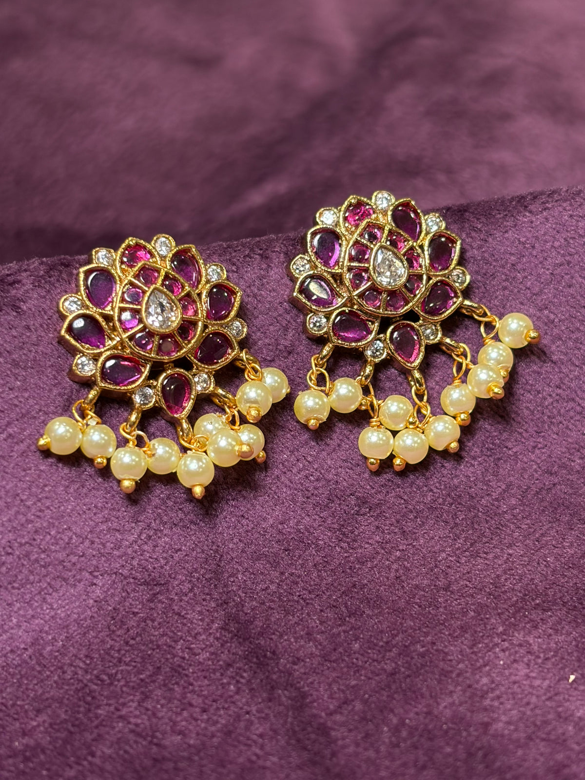 Royal Ruby Stone Pearl Bugadi