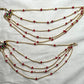 Multi-Layer Red Beaded Kana Chains with Hook Earrings