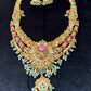 Peacock Lakshmi Temple Bridal long Necklace Set