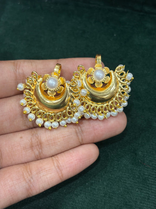 Traditional Gold-Plated Pearl Bugadi
