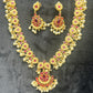 Antique Kundan Pearl Necklace Set with Earrings
