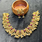 Peacock Motif Temple Necklace Set – Antique Gold with Pearl Drops