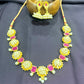 Ruby & Pearl Floral Necklace Set