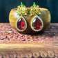 Peacock Ruby Teardrop Statement Earrings