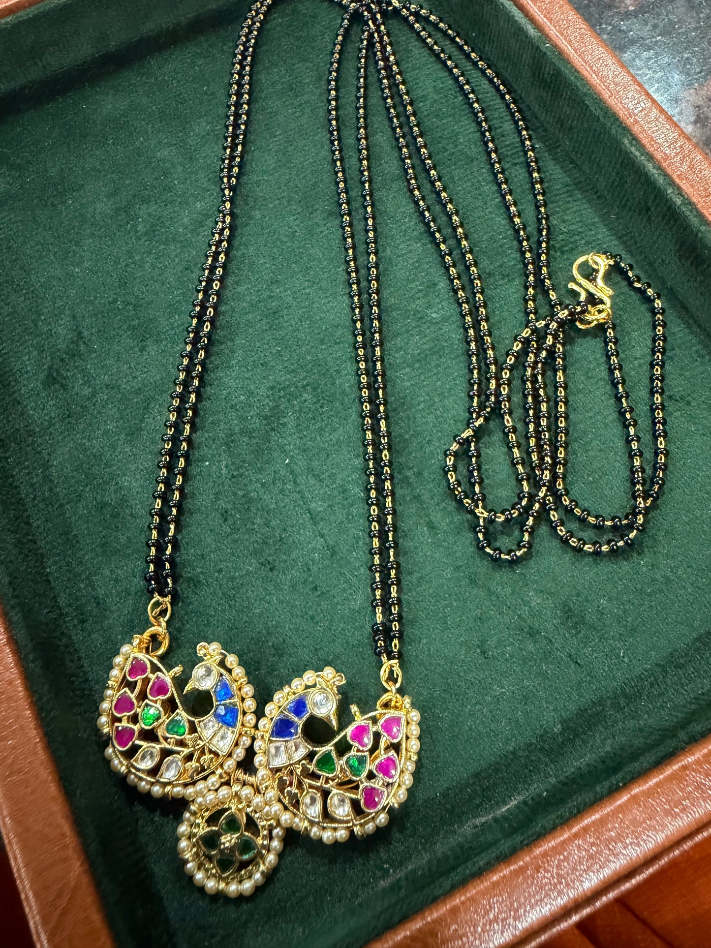 Malticolour peacock Mangalsutra