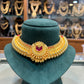 Grand Gold-Finish Bridal Choker with Ruby Centrepiece