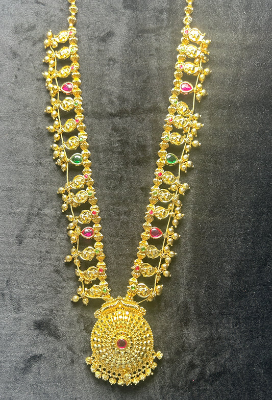 Traditional Rajwadi Putla Haar with Grand Round Pendant