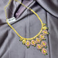 Pink & Green Pear-Shaped Traditional Necklace