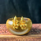Golden Lakshmi Temple Stud Earrings