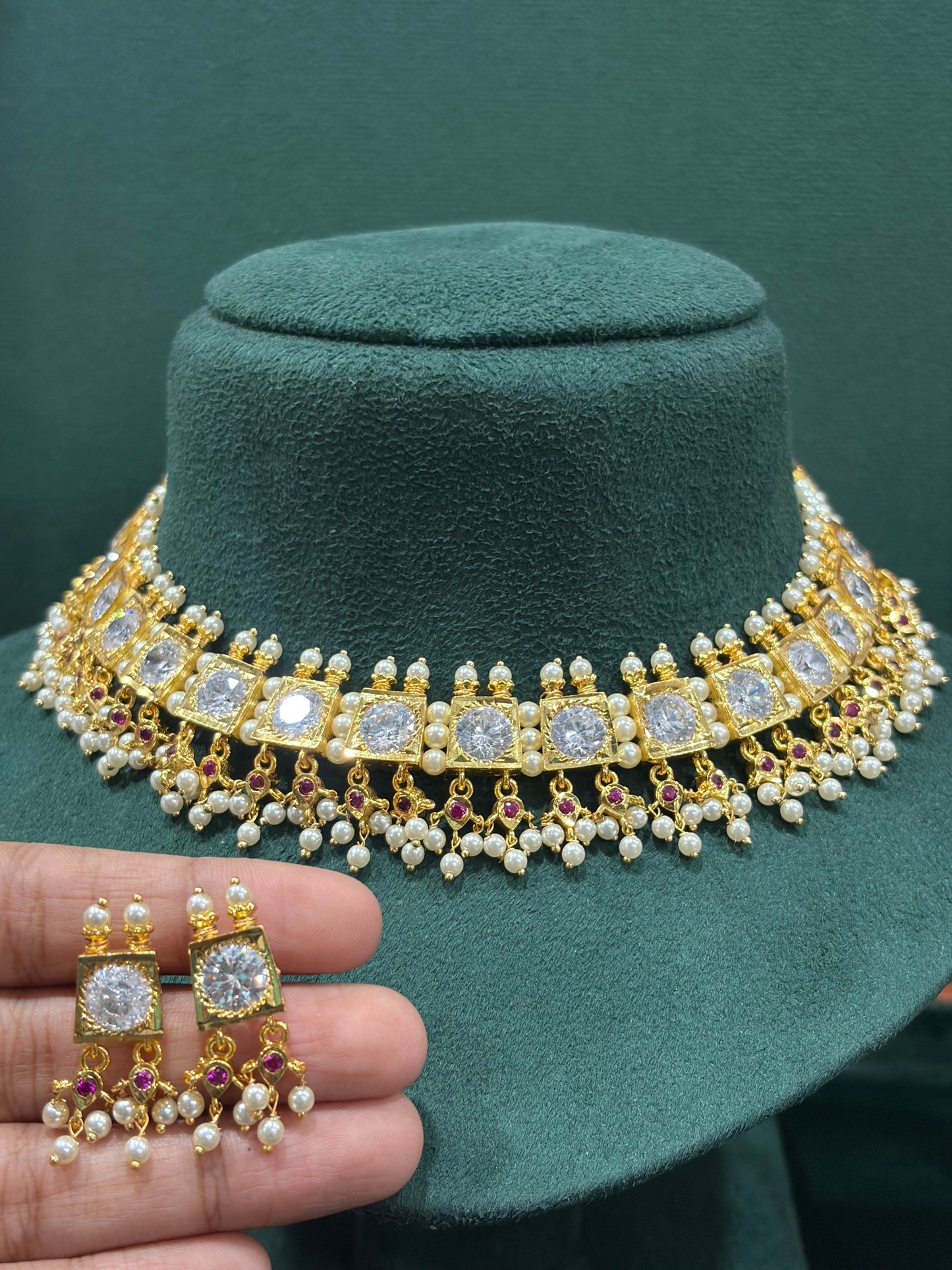 Chandravajra Pearl Choker Set