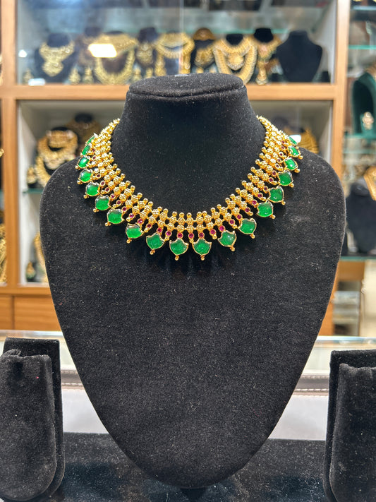 Royal Maharashtrian Emerald Gemstone Necklace