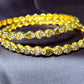 Gold-Tone Crystal-Studded Bangles size