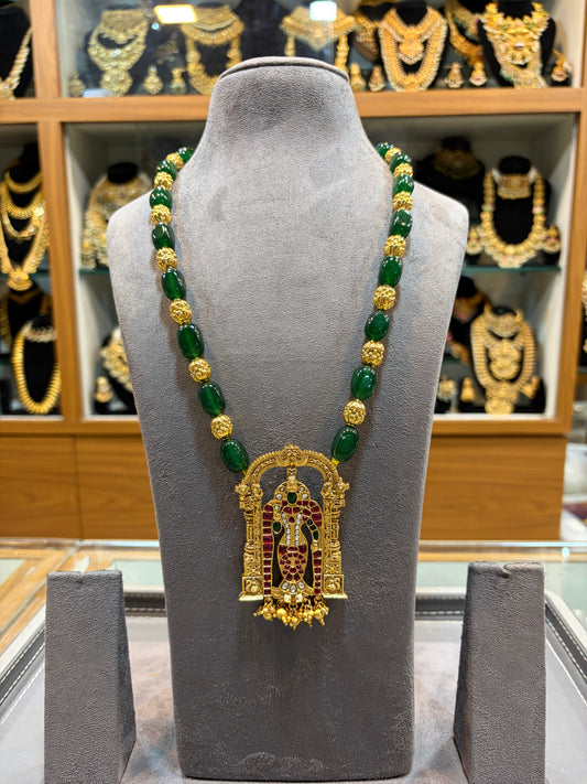 Green Beaded Temple Necklace