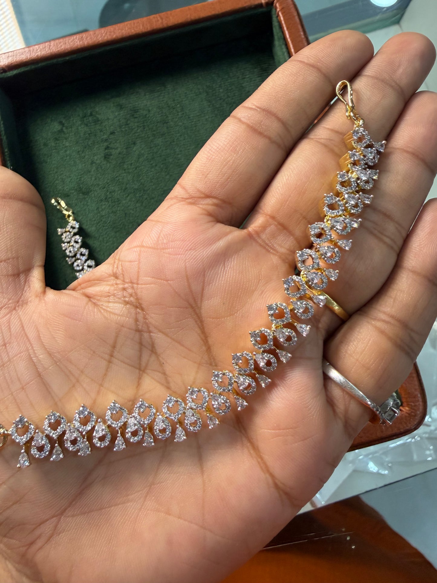 CZ AD Stone Ear Chain