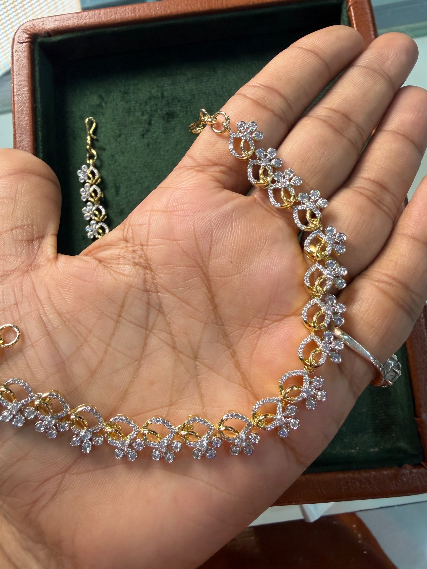 CZ AD Stone Ear Chain