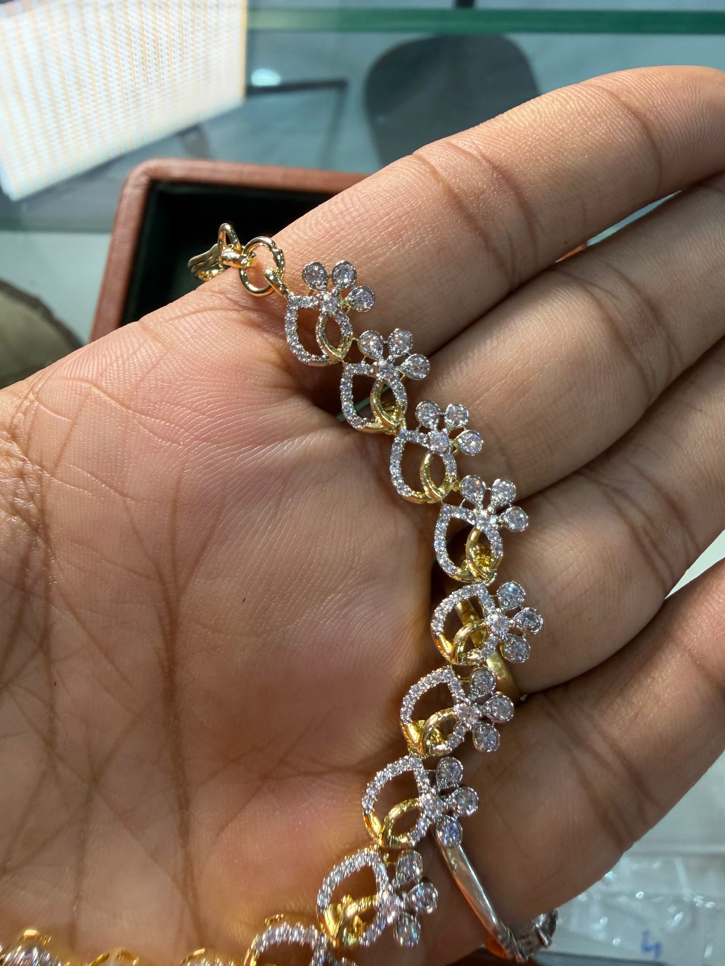 CZ AD Stone Ear Chain