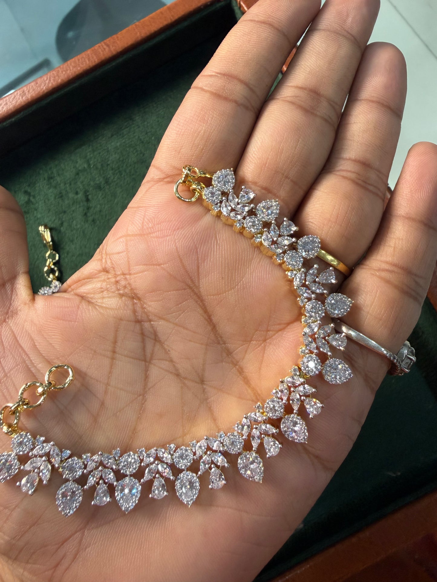 CZ AD Stone Ear Chain