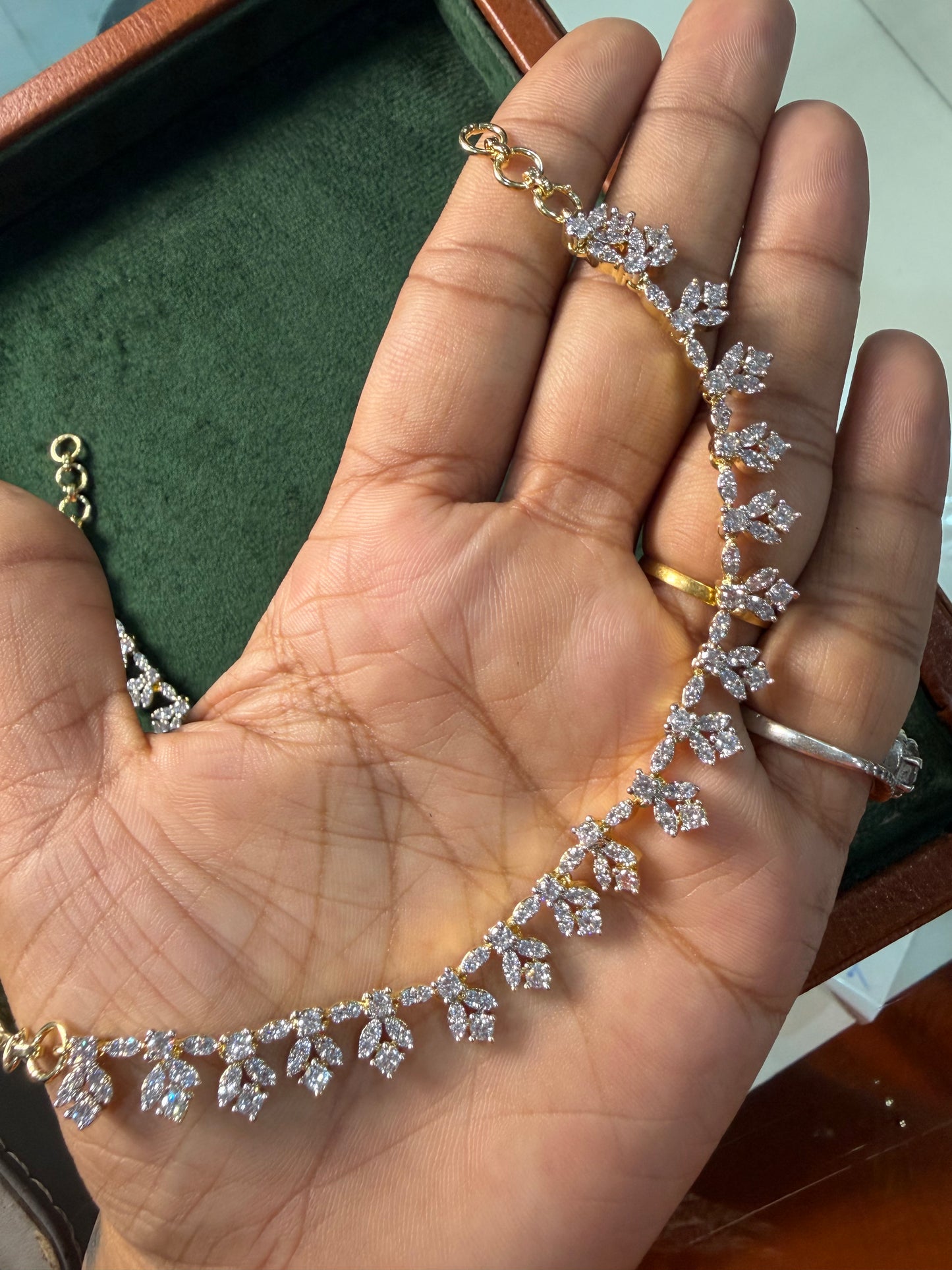 CZ AD Stone Ear Chain