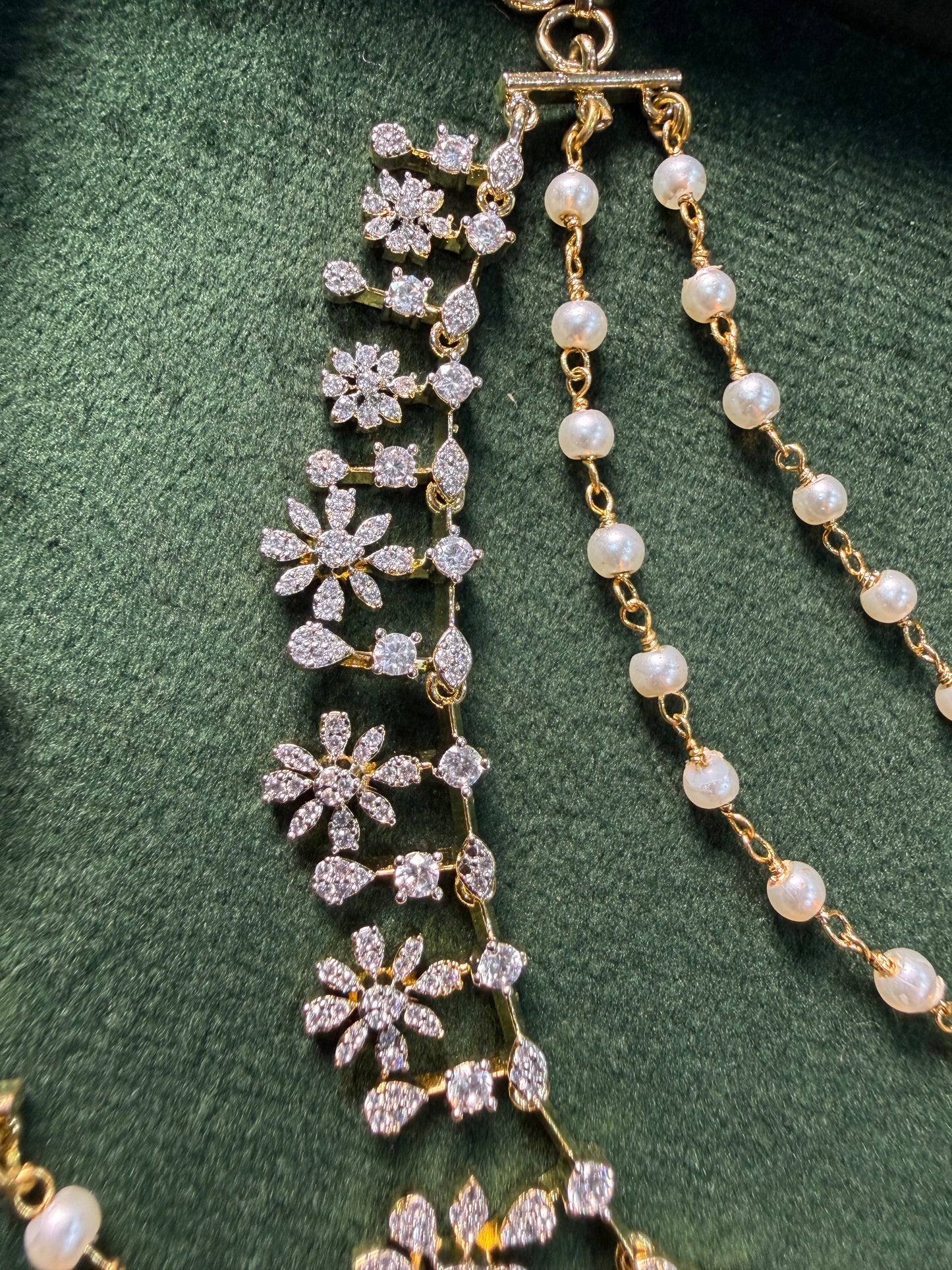 CZ AD Stone Ear Chain
