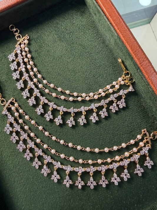 CZ AD Stone Ear Chain