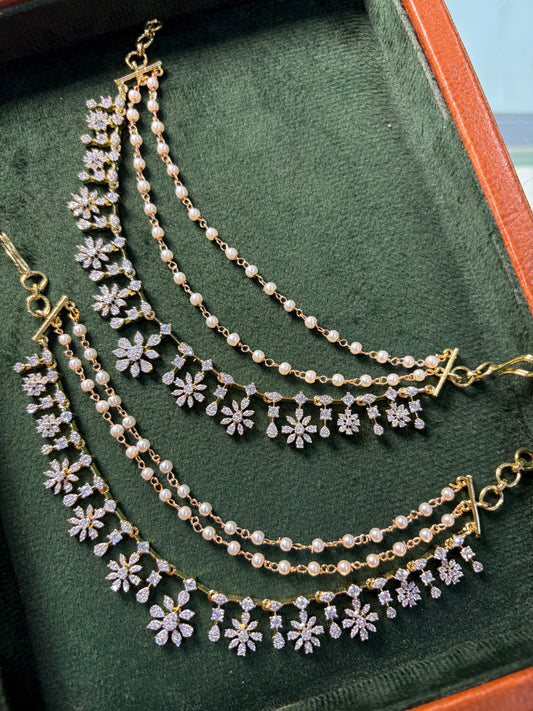 CZ AD Stone Ear Chain