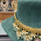 Royal Emerald & Pearl Kundan Choker Necklace with jhumkas