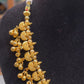 Classic Gold-Finish Temple Necklace with Green Stone Accents